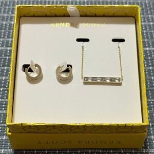 NEW | Kendra Scott | Jack Necklace & Earring Gift Set in White Crystal (RET $88)
